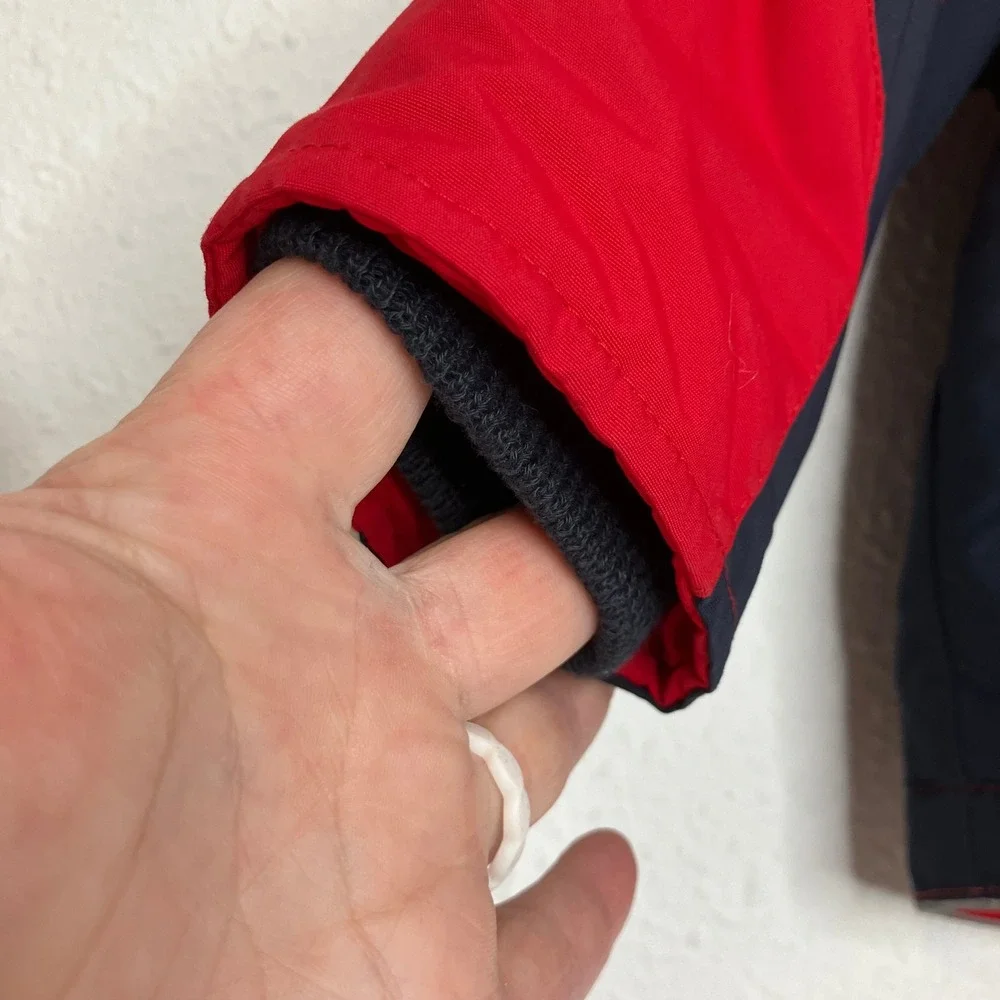 Lands' End Kids Hooded Jacket Red Navy Insulated Winter Size 12-18‎ months